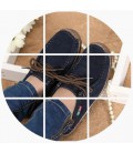 Women genuine leather Hand-sewn suede leather flats boat shoes