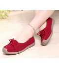 Women Summer hollow Hand-sewn suede leather flats boat shoes