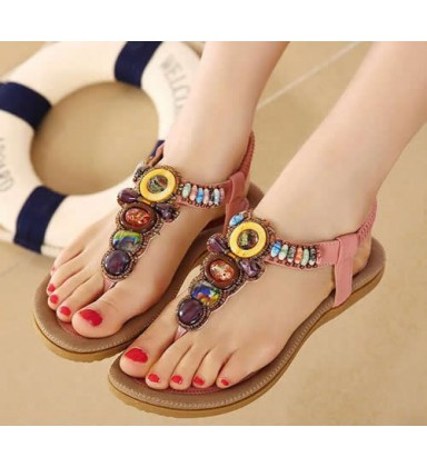 Woman Summer Flat Sandals Ladies Summer Bohemia Beach Flip Flops Shoes