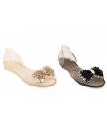 Women Sandals Summer Style Bling Bowtie Fashion Peep Toe Jelly Shoes