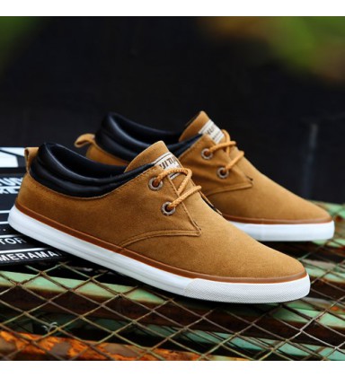 Casual Lace Up Canvas Men Flats Shoes