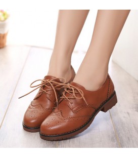 Women Brogue  Oxford Flats Shoes
