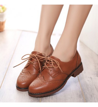 Women Brogue  Oxford Flats Shoes