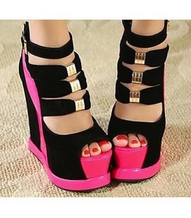 Women's Shoes PU Spring Summer Comfort Sandals for Casual White Fuchsia
