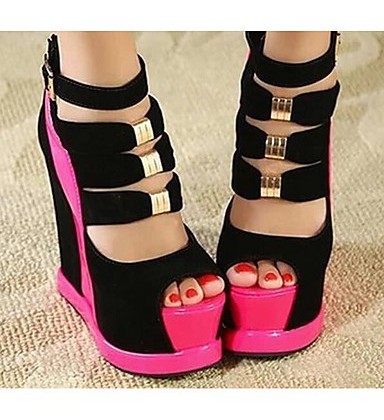 Women's Shoes PU Spring Summer Comfort Sandals for Casual White Fuchsia