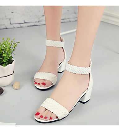 Women's Shoes PU Spring Summer Comfort Sandals Chunky Heel