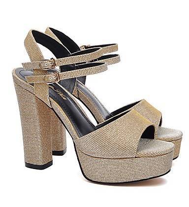Women's Shoes Glitter Spring Summer Gladiator Sandals Chunky Heel