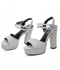 Women's Shoes Glitter Spring Summer Gladiator Sandals Chunky Heel