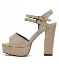 Women's Shoes Glitter Spring Summer Gladiator Sandals Chunky Heel