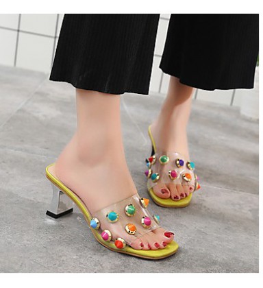 Women's Shoes PU(Polyurethane) Fall Slingback / Transparent Shoes Slippers 