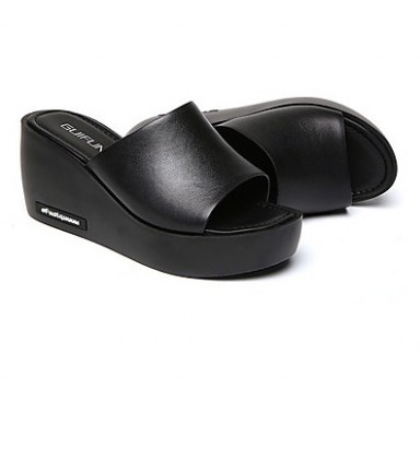 Women's Shoes Cowhide Summer Comfort Slippers