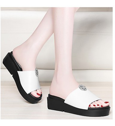 Women's Shoes Faux Leather Summer Comfort Slippers