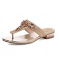 Women's Shoes Customized Materials Summer / Fall Low Heel Sparkling Glitter Silver / Golden 