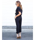 Women's Jumpsuit - Solid Colored, Lace up