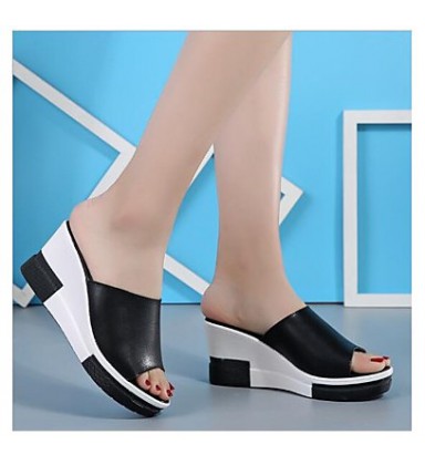 Women's Shoes Cowhide Summer Comfort Slippers