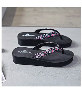 Women's Shoes Fabric Summer T-Strap / Comfort Slippers