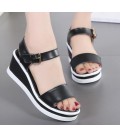 Women's Shoes Cowhide Summer Comfort Sandals Wedge Heel 
