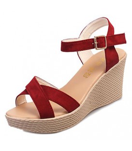 Women's Shoes Rubber Spring Comfort Sandals Wedge Heel Black