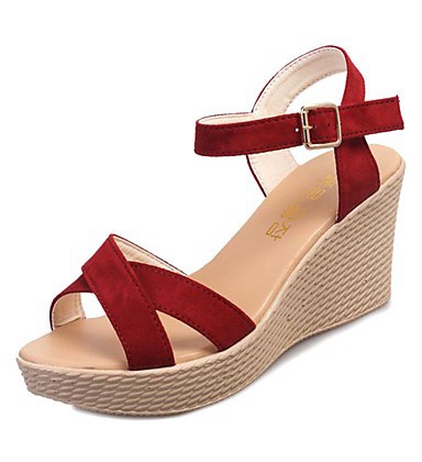 Women's Shoes Rubber Spring Comfort Sandals Wedge Heel Black