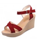 Women's Shoes Rubber Spring Comfort Sandals Wedge Heel Black