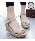 Women's Shoes Rubber Spring Comfort Sandals Wedge Heel Black