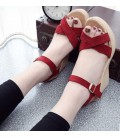 Women's Shoes Rubber Spring Comfort Sandals Wedge Heel Black