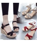 Women's Shoes Rubber Spring Comfort Sandals Wedge Heel Black