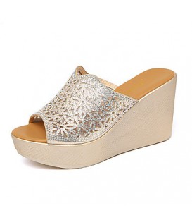 Women's Shoes Paillette Summer Comfort / Moccasin Heels Wedge Heel