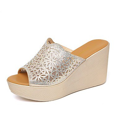 Women's Shoes Paillette Summer Comfort / Moccasin Heels Wedge Heel