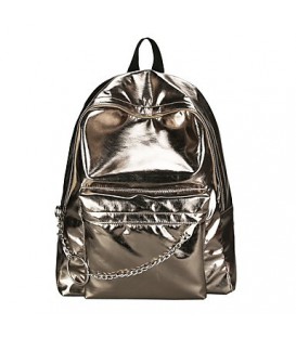 Unisex Bags PU(Polyurethane) Backpack Zipper Gold / Silver / Gray