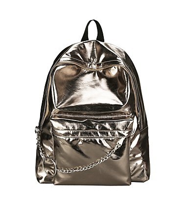 Unisex Bags PU(Polyurethane) Backpack Zipper Gold / Silver / Gray