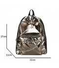 Unisex Bags PU(Polyurethane) Backpack Zipper Gold / Silver / Gray