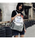 Unisex Bags PU(Polyurethane) Backpack Zipper Gold / Silver / Gray