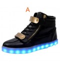 lights up led luminous casual high glowing women & men shoes
