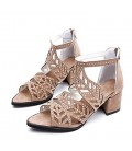 Women's Shoes Suede Summer Comfort Sandals Walking Shoes Chunky 