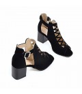 Women's Shoes Nubuck leather Summer Comfort Sandals Chunky Heel Peep 