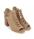 Women's Shoes Nubuck leather Summer Comfort Sandals Chunky Heel Peep 