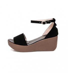 Women's Shoes Suede Summer Comfort Sandals Wedge Heel Round Toe 