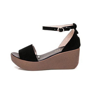 Women's Shoes Suede Summer Comfort Sandals Wedge Heel Round Toe 