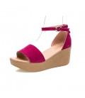 Women's Shoes Suede Summer Comfort Sandals Wedge Heel Round Toe 