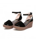 Women's Shoes Suede Summer Comfort Sandals Wedge Heel Round Toe 