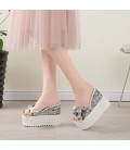 Women's Shoes Linen Summer Slingback Sandals Walking Shoes
