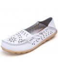 Ballet Summer Cut Out Women Genuine Leather Shoes