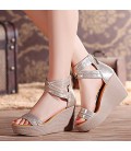 Women's Shoes Leather Summer Gladiator Sandals Platform / Wedge Heel