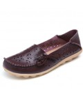 Ballet Summer Cut Out Women Genuine Leather Shoes