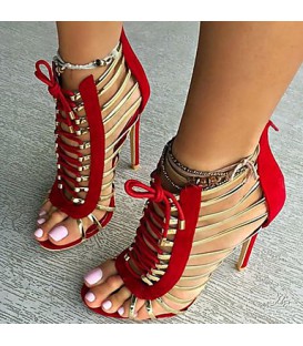 Women's Shoes Fleece Spring / Summer / Fall Sandals Stiletto Heel Peep