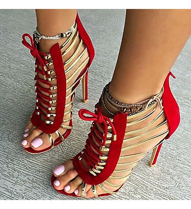 Women's Shoes Fleece Spring / Summer / Fall Sandals Stiletto Heel Peep